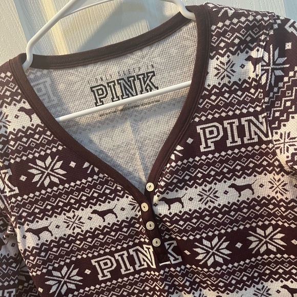 VS pink thermal pajama shirt size small new no tags - Picture 7 of 7